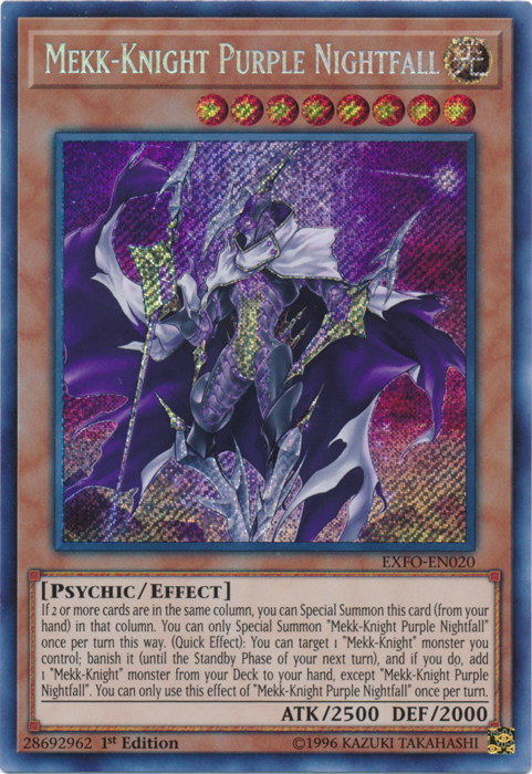 Mekk-Knight Purple Nightfall [EXFO-EN020] Secret Rare | Arkham Games and Comics