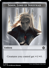 Emblem - Sorin, Lord of Innistrad // Vampire (0004) Double-Sided Token [The Lost Caverns of Ixalan Commander Tokens] | Arkham Games and Comics