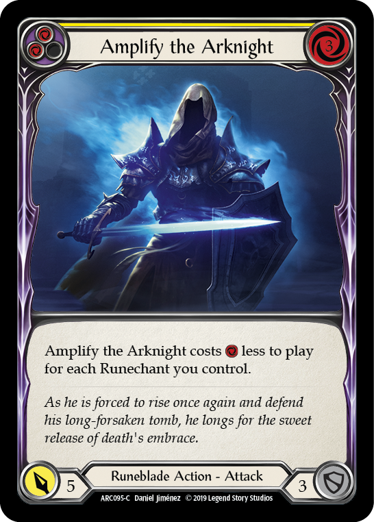Amplify the Arknight (Yellow) [ARC095-C] (Arcane Rising)  1st Edition Normal | Arkham Games and Comics