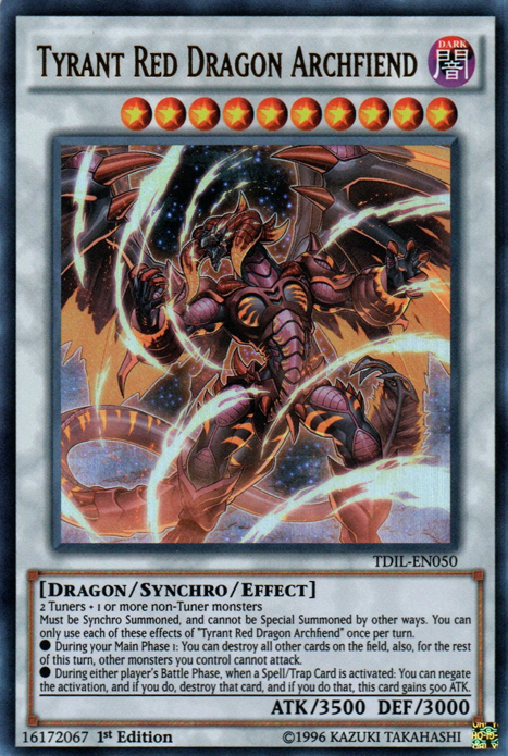 Tyrant Red Dragon Archfiend [TDIL-EN050] Ultra Rare | Arkham Games and Comics