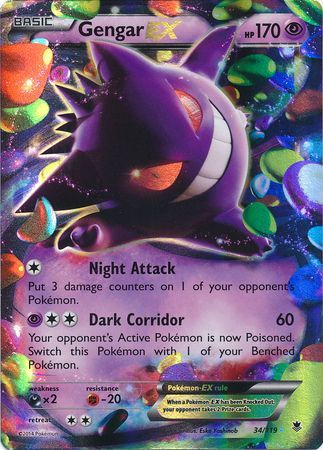 Gengar EX (34/119) (Jumbo Card) [XY: Phantom Forces] | Arkham Games and Comics