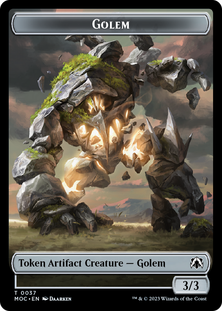 Golem // Blood Double-Sided Token [March of the Machine Commander Tokens] | Arkham Games and Comics