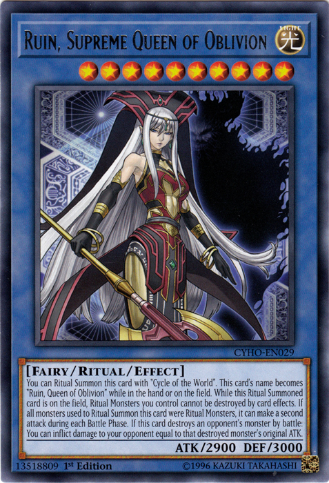 Ruin, Supreme Queen of Oblivion [CYHO-EN029] Rare | Arkham Games and Comics