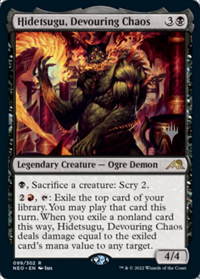 Hidetsugu, Devouring Chaos (Promo Pack) [Kamigawa: Neon Dynasty Promos] | Arkham Games and Comics