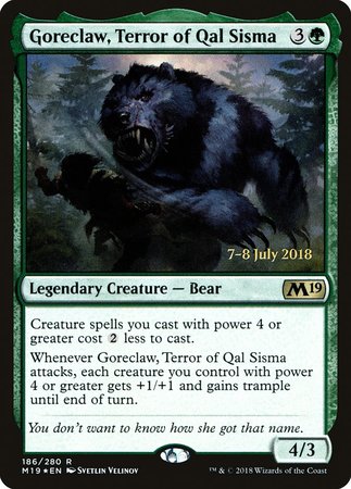 Goreclaw, Terror of Qal Sisma [Core Set 2019 Promos] | Arkham Games and Comics