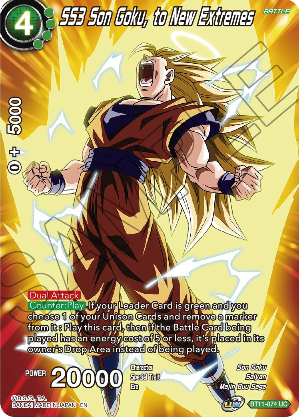 SS3 Son Goku, to New Extremes (BT11-074) [Theme Selection: History of Son Goku] | Arkham Games and Comics