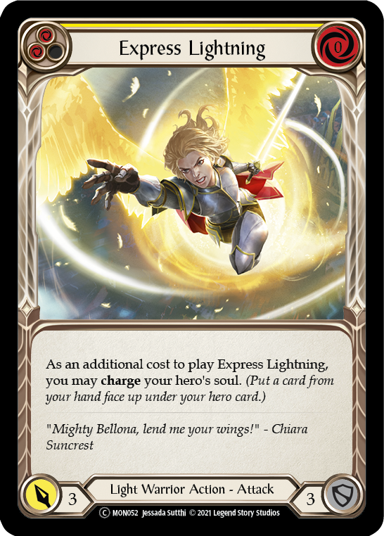 Express Lightning (Yellow) [U-MON052-RF] (Monarch Unlimited)  Unlimited Rainbow Foil | Arkham Games and Comics