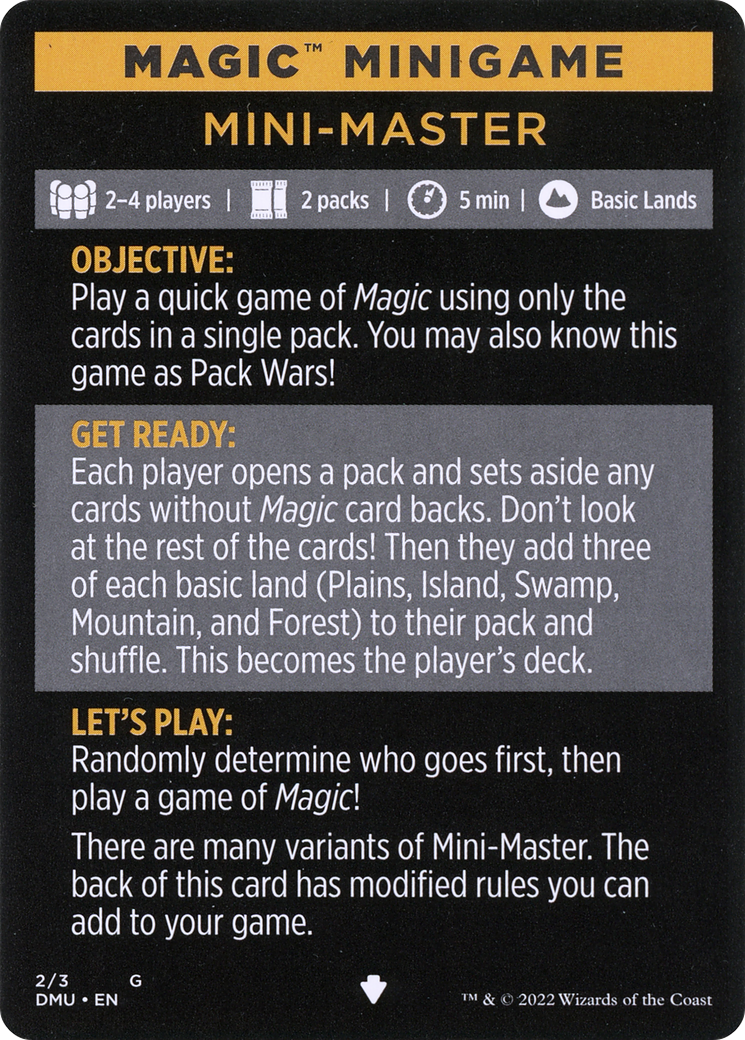 Mini-Master (Magic Minigame) [Commander Legends: Battle for Baldur's Gate Minigame] | Arkham Games and Comics