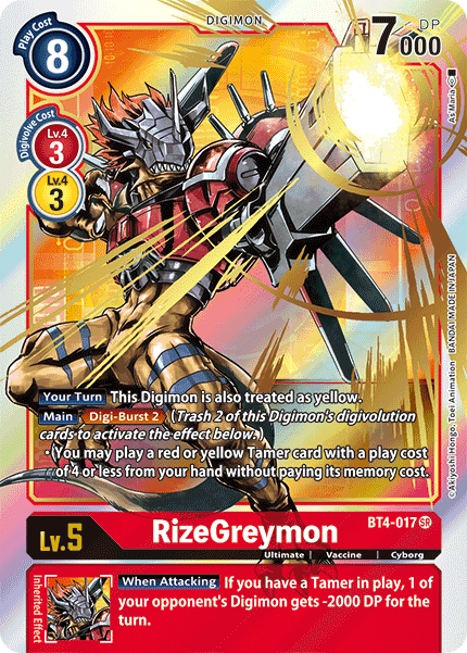 RizeGreymon [BT4-017] (Alternate Art) [Great Legend] | Arkham Games and Comics