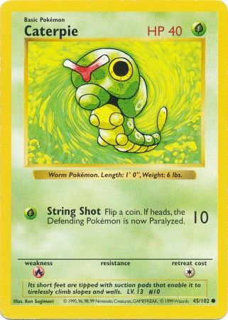 Caterpie (45/102) [Base Set Shadowless Unlimited] | Arkham Games and Comics