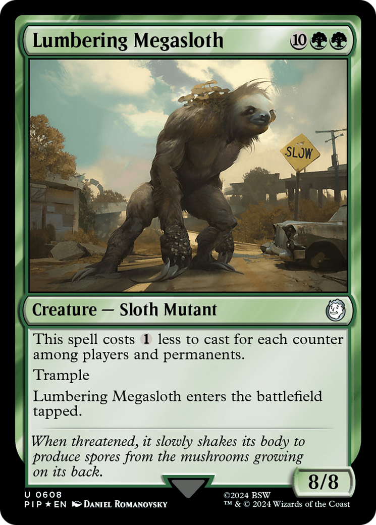 Lumbering Megasloth (Surge Foil) [Fallout] | Arkham Games and Comics