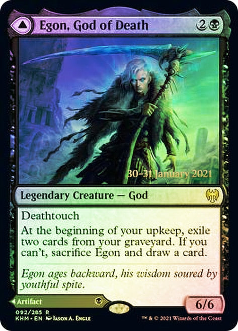 Egon, God of Death // Throne of Death  [Kaldheim Prerelease Promos] | Arkham Games and Comics