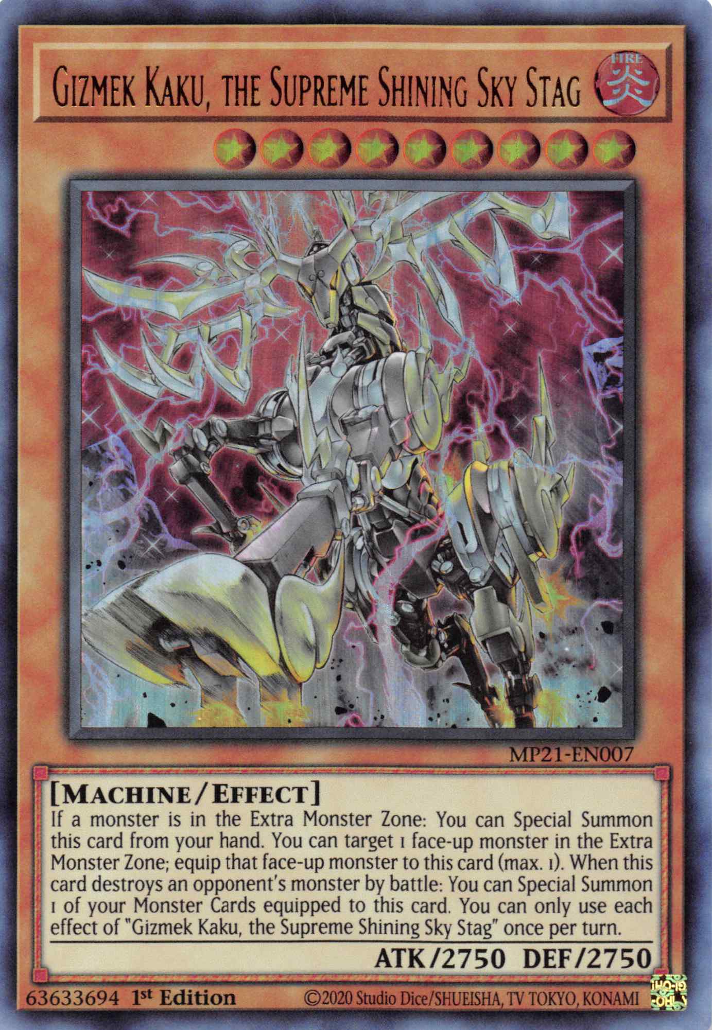 Gizmek Kaku, the Supreme Shining Sky Stag [MP21-EN007] Ultra Rare | Arkham Games and Comics