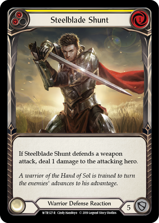 Steelblade Shunt (Yellow) [WTR127-R] (Welcome to Rathe)  Alpha Print Rainbow Foil | Arkham Games and Comics