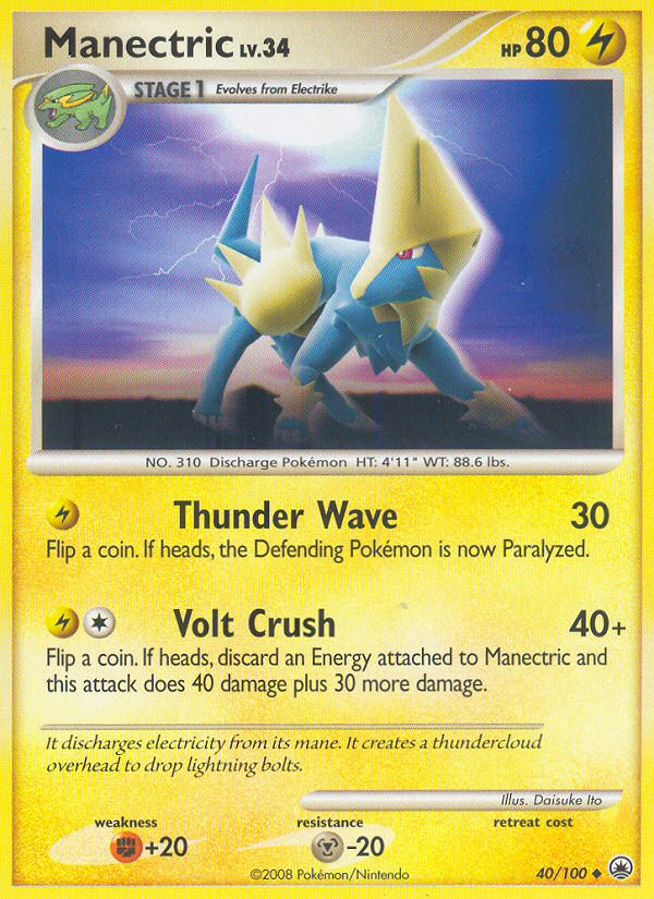 Manectric (40/100) [Diamond & Pearl: Majestic Dawn] | Arkham Games and Comics