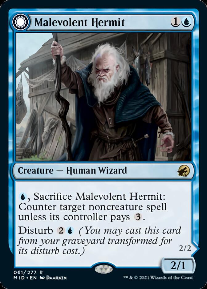 Malevolent Hermit // Benevolent Geist [Innistrad: Midnight Hunt] | Arkham Games and Comics