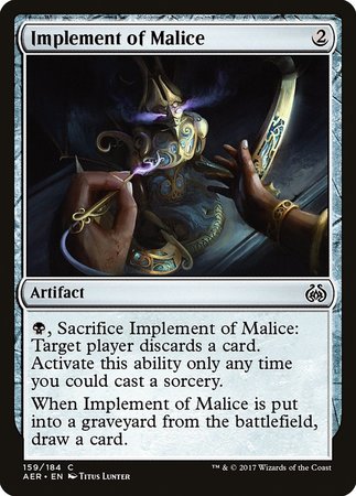 Implement of Malice [Aether Revolt] | Arkham Games and Comics