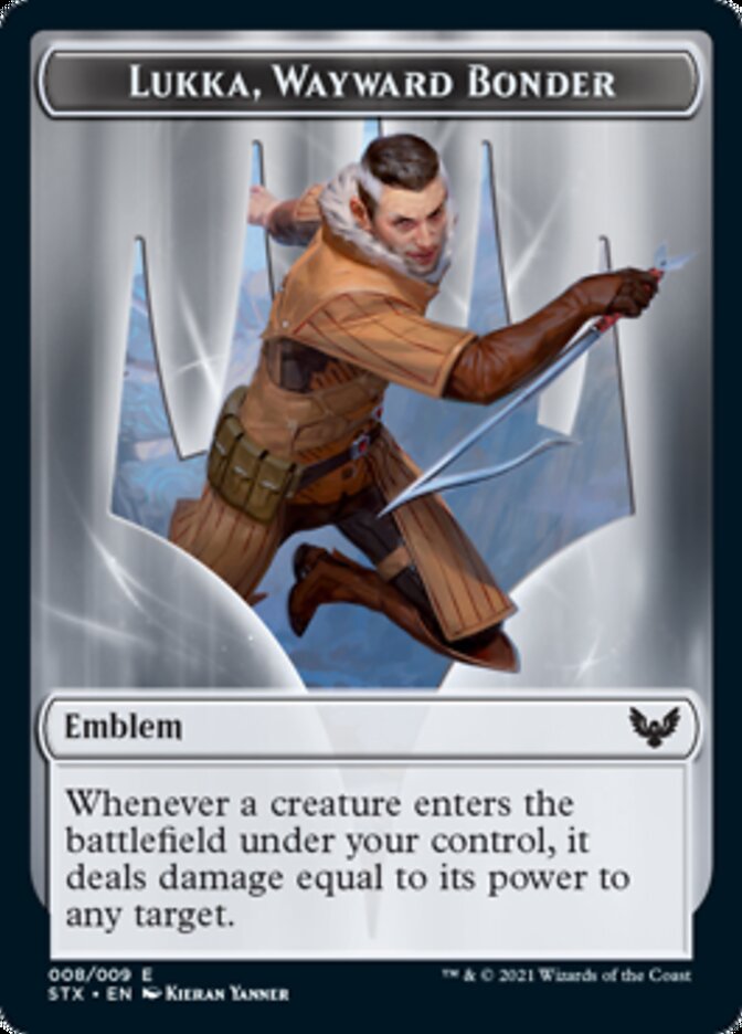 Lukka, Wayward Bonder Emblem [Strixhaven: School of Mages Tokens] | Arkham Games and Comics