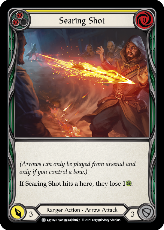 Searing Shot (Yellow) [U-ARC070] (Arcane Rising Unlimited)  Unlimited Rainbow Foil | Arkham Games and Comics