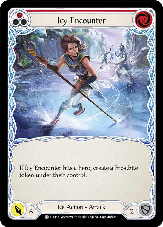 Icy Encounter (Red) [ELE157] (Tales of Aria)  1st Edition Rainbow Foil | Arkham Games and Comics