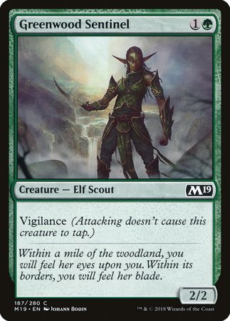 Greenwood Sentinel [Core Set 2019] | Arkham Games and Comics