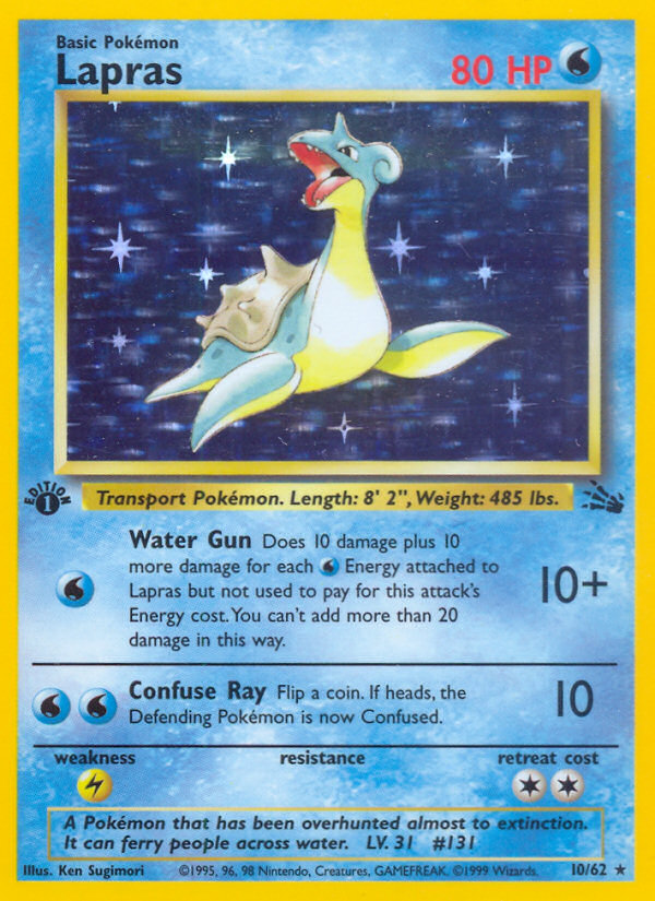 Lapras (10/62) [Fossil 1st Edition] | Arkham Games and Comics