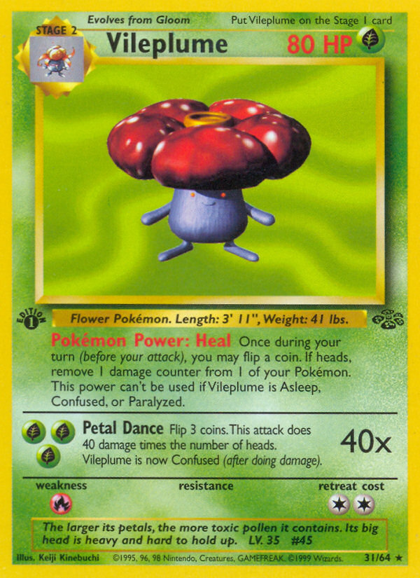 Vileplume (31/64) [Jungle 1st Edition] | Arkham Games and Comics