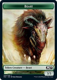 Beast // Knight Double-sided Token [Core Set 2021 Tokens] | Arkham Games and Comics