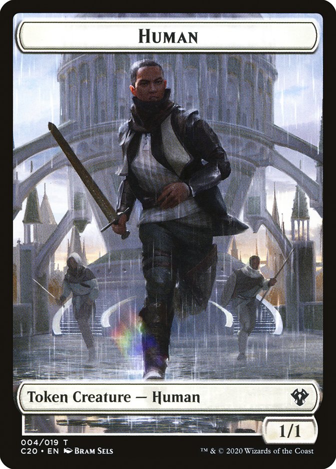 Human // Treasure Double-sided Token [Commander 2020 Tokens] | Arkham Games and Comics