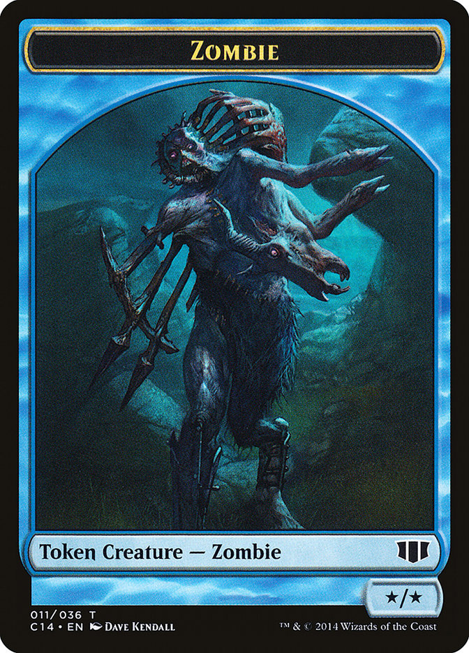 Fish // Zombie (011/036) Double-sided Token [Commander 2014 Tokens] | Arkham Games and Comics