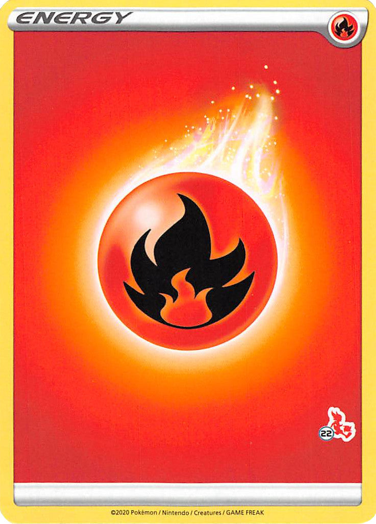 Fire Energy (Cinderace Stamp #22) [Battle Academy 2022] | Arkham Games and Comics