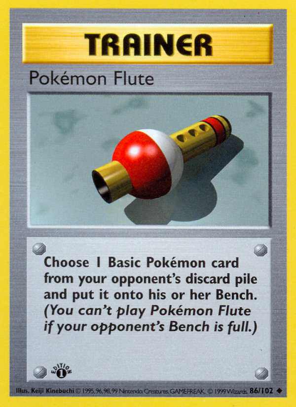 Pokemon Flute (86/102) (Shadowless) [Base Set 1st Edition] | Arkham Games and Comics