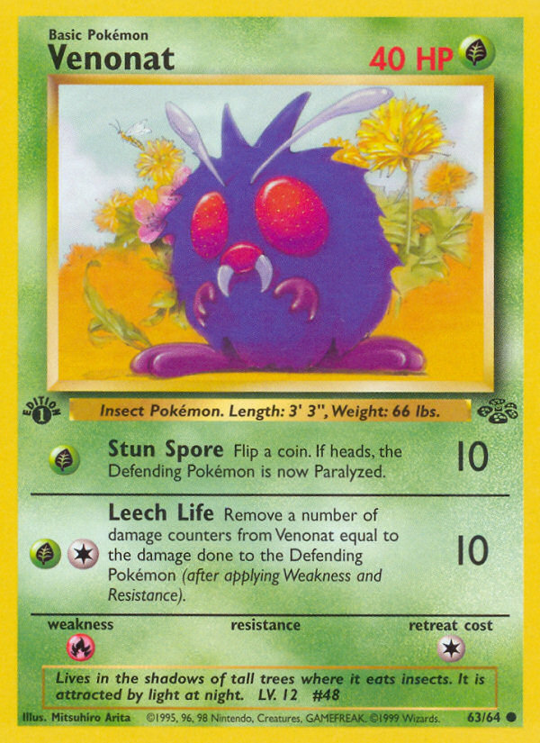 Venonat (63/64) [Jungle 1st Edition] | Arkham Games and Comics