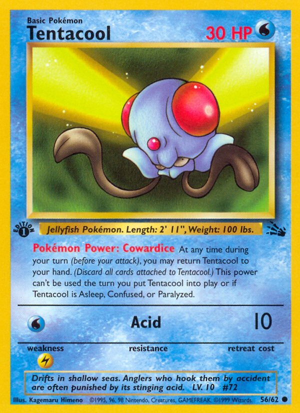 Tentacool (56/62) [Fossil 1st Edition] | Arkham Games and Comics