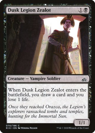 Dusk Legion Zealot [Rivals of Ixalan] | Arkham Games and Comics