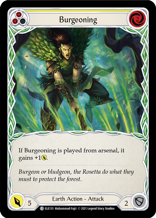 Burgeoning (Yellow) [ELE135] (Tales of Aria)  1st Edition Rainbow Foil | Arkham Games and Comics