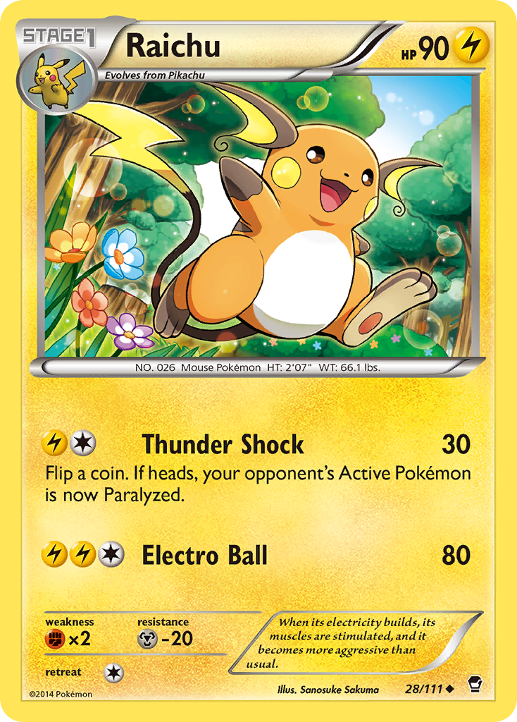 Raichu (28/111) [XY: Furious Fists] | Arkham Games and Comics