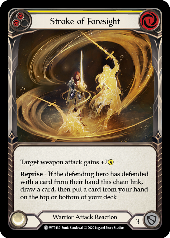 Stroke of Foresight (Yellow) [U-WTR139] (Welcome to Rathe Unlimited)  Unlimited Rainbow Foil | Arkham Games and Comics