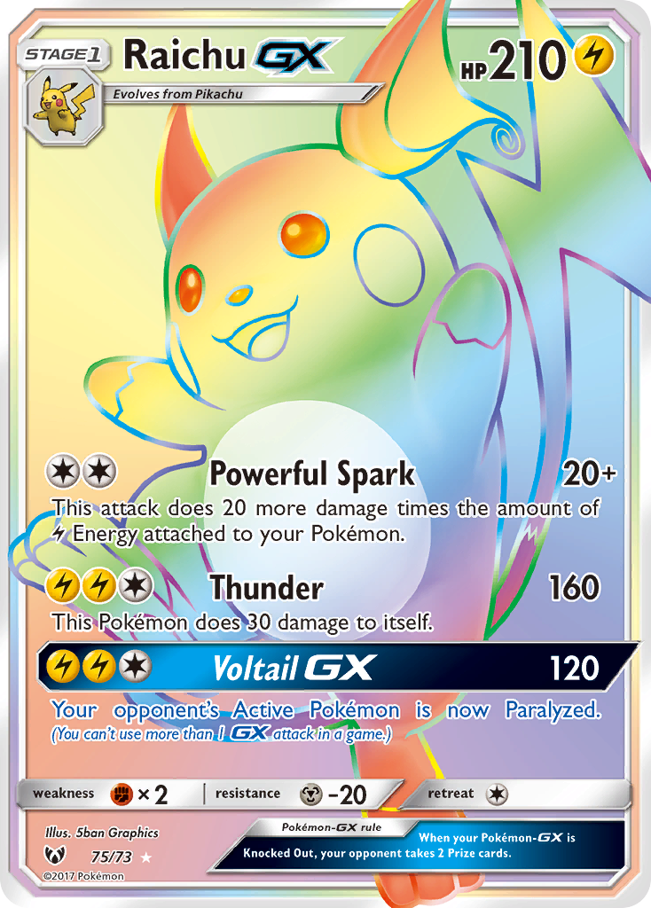 Raichu GX (75/73) [Sun & Moon: Shining Legends] | Arkham Games and Comics