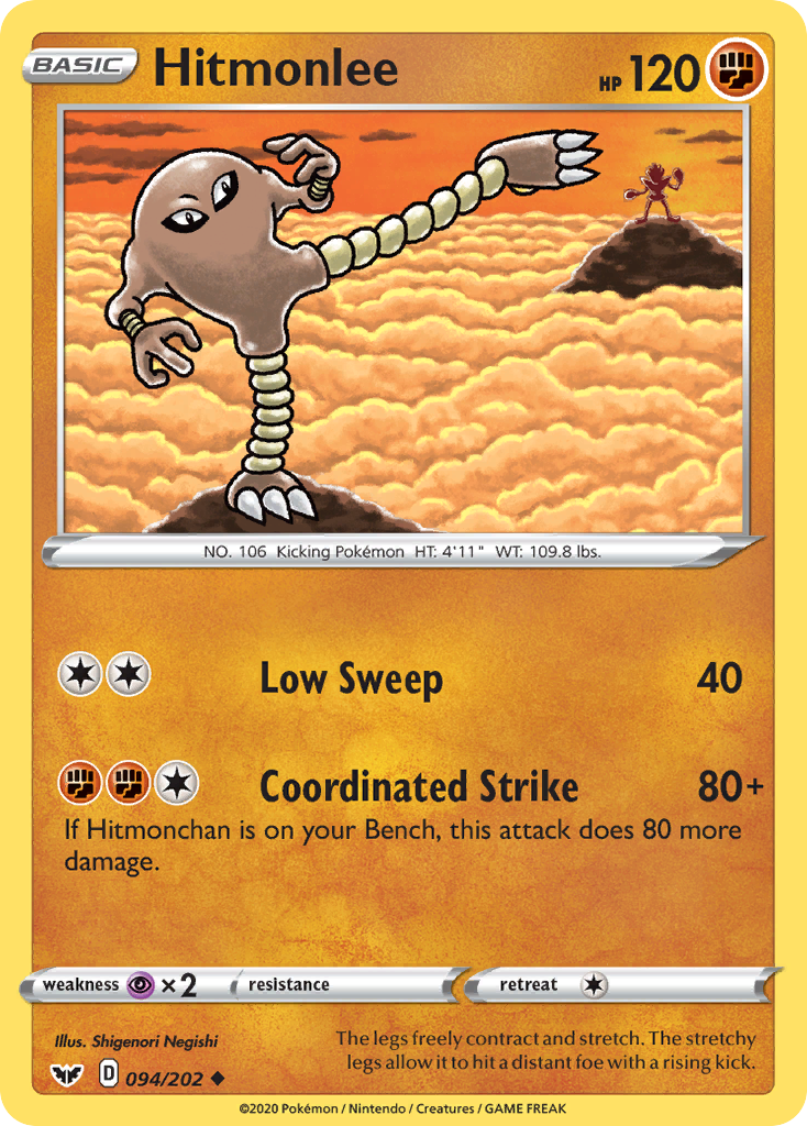 Hitmonlee (094/202) [Sword & Shield: Base Set] | Arkham Games and Comics