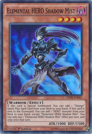 Elemental Hero Shadow Mist [SDHS-EN001] Super Rare | Arkham Games and Comics