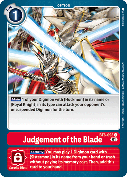 Judgement of the Blade [BT6-093] [Double Diamond] | Arkham Games and Comics