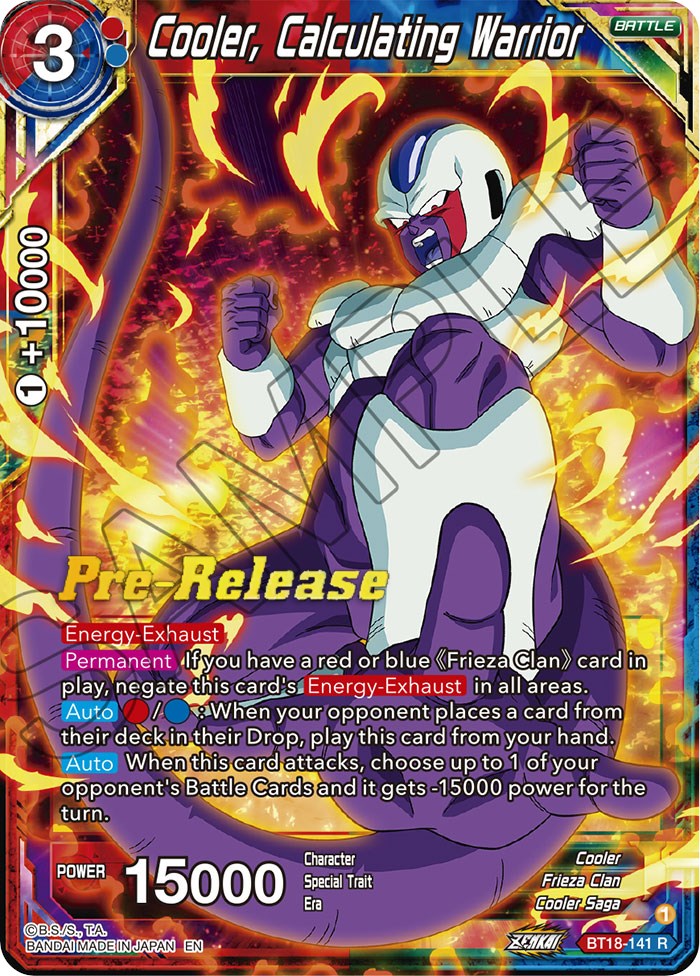 Cooler, Calculated Warrior (BT18-141) [Dawn of the Z-Legends Prerelease Promos] | Arkham Games and Comics