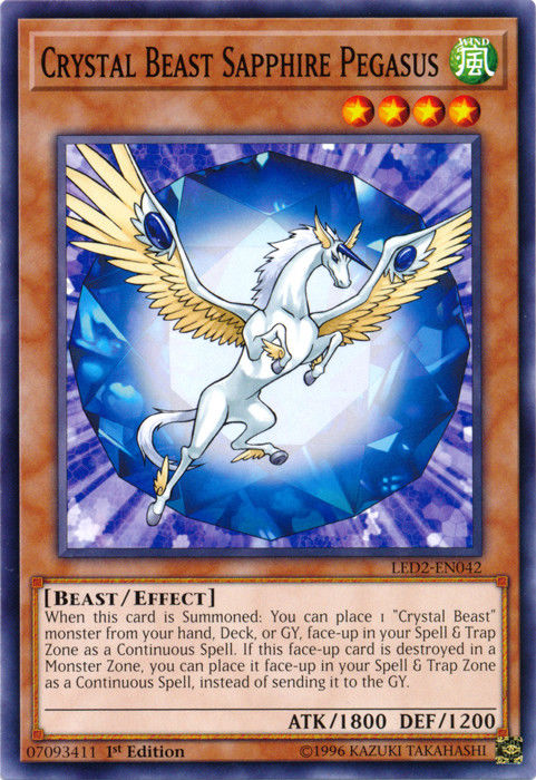 Crystal Beast Sapphire Pegasus [LED2-EN042] Common | Arkham Games and Comics