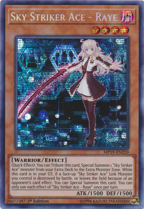 Sky Striker Ace - Raye [MP19-EN259] Prismatic Secret Rare | Arkham Games and Comics