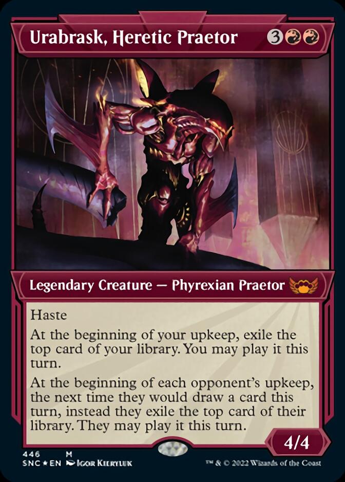 Urabrask, Heretic Praetor (Showcase Art Deco Foil Etched) [Streets of New Capenna] | Arkham Games and Comics