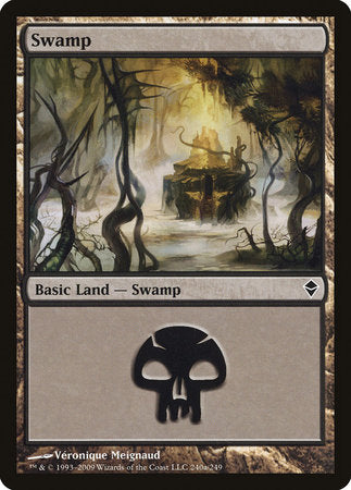 Swamp (240a) [Zendikar] | Arkham Games and Comics