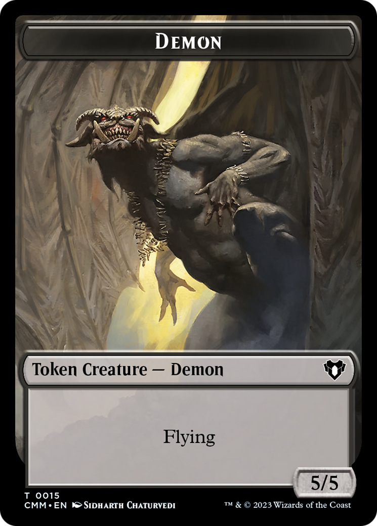 Eldrazi Spawn // Demon Double-Sided Token [Commander Masters Tokens] | Arkham Games and Comics