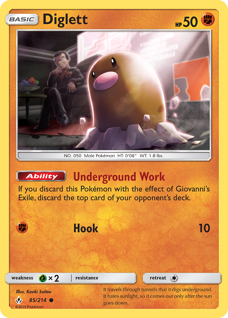 Diglett (85/214) [Sun & Moon: Unbroken Bonds] | Arkham Games and Comics