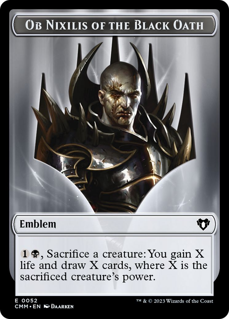 Ob Nixilis of the Black Oath Emblem [Commander Masters Tokens] | Arkham Games and Comics